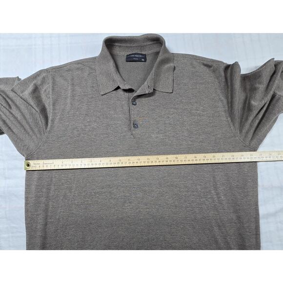 Vittorio Rocchetti Mens Polo Shirt Breathable Mesh Made in USA Brown XL - Picture 4 of 7